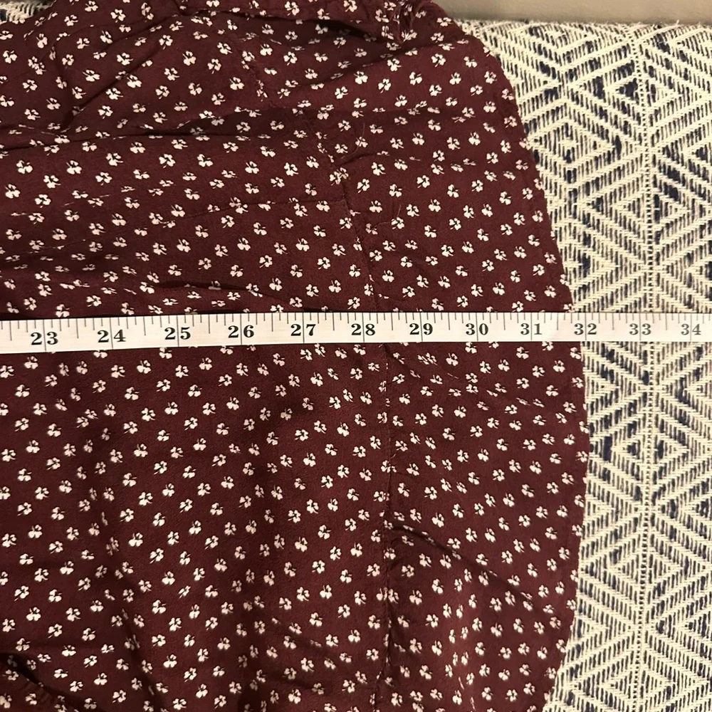 Abercrombie & Fitch Burgundy Floral Long Sleeve Wrap Dress – Size S - Picture 5 of 7
